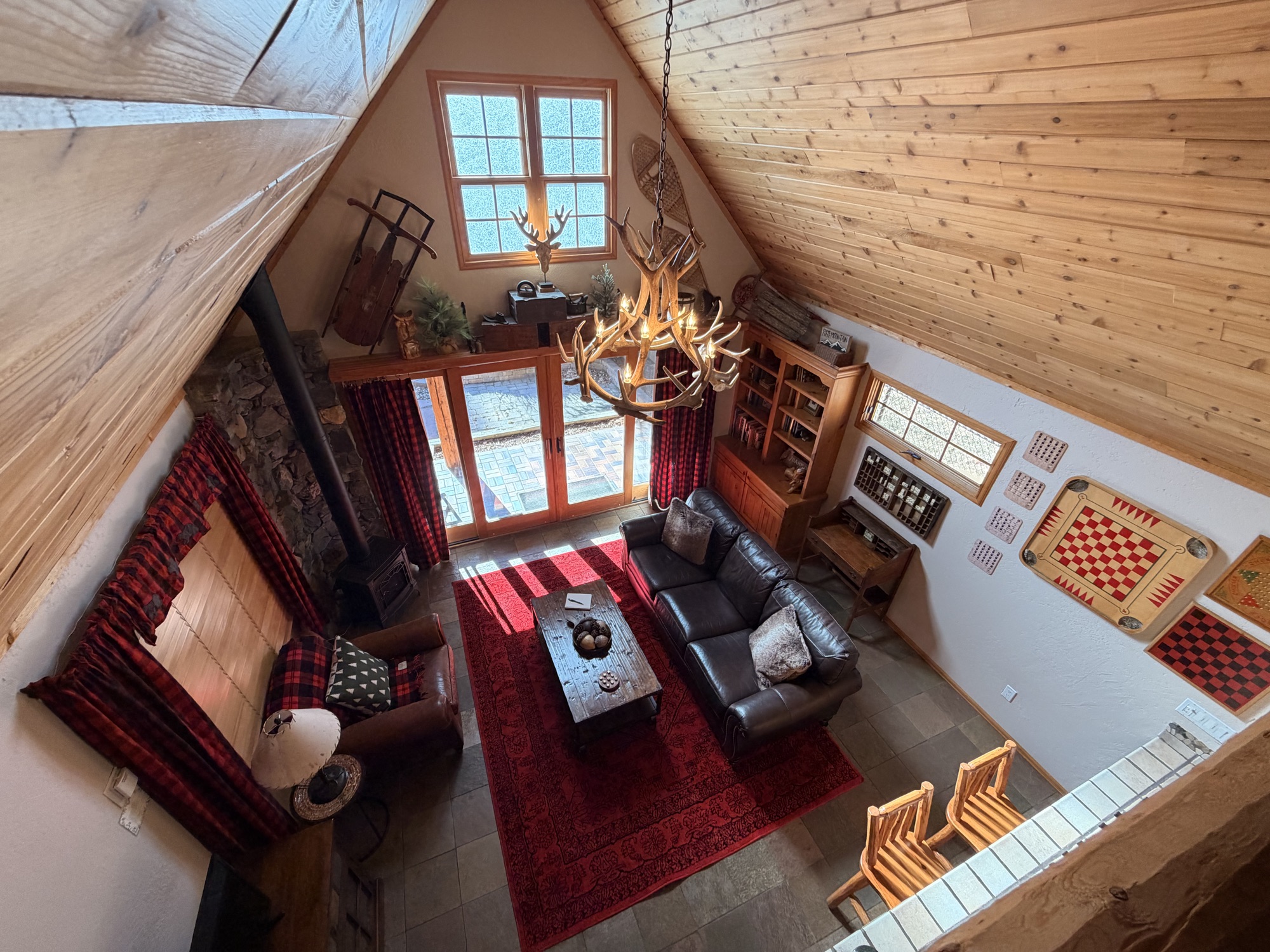 Owl's Nest A-frame living room