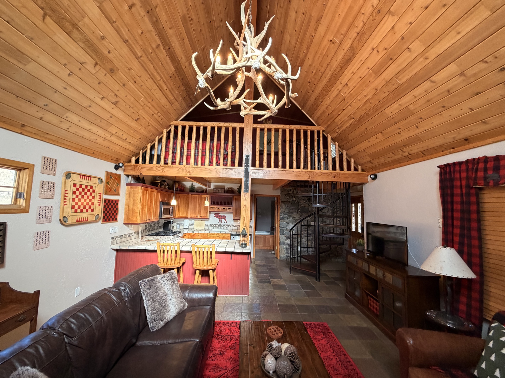 Owl's Nest antler chandelier