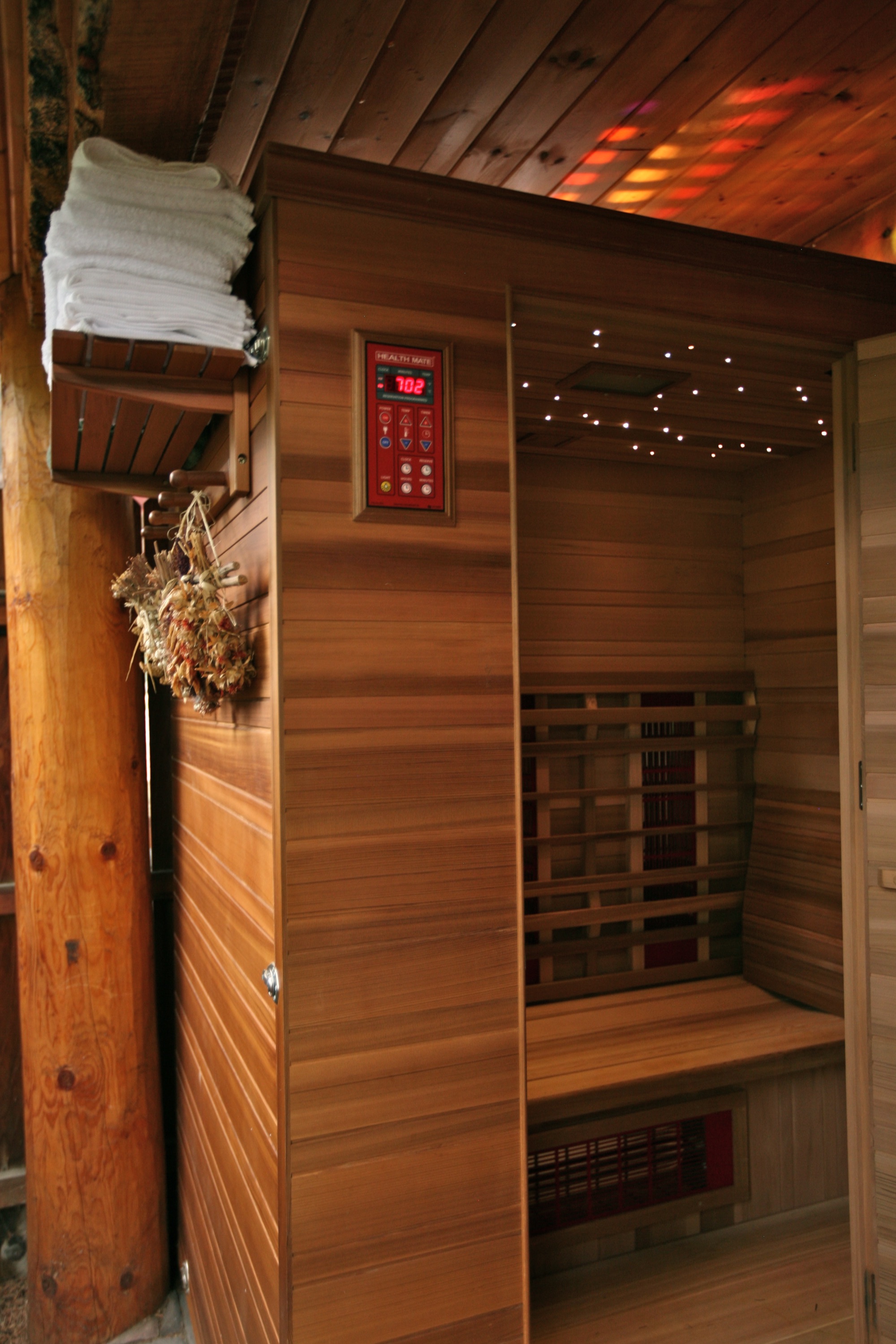 Cedar sauna interior